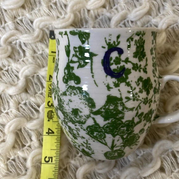 Coffee Tea Mug Cup ivy flower letter “C” in blue 14oz initial Homegrown Ceramic - Picture 6 of 6